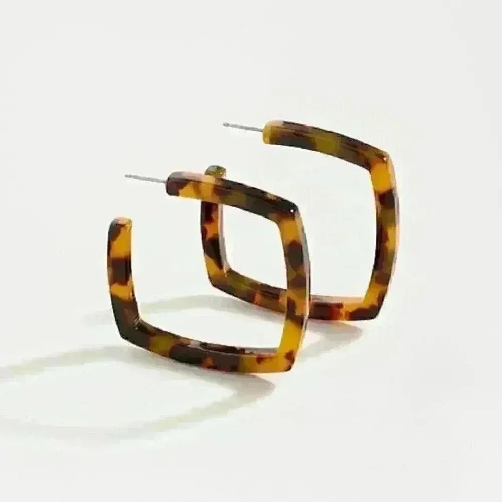 J Crew New Square Hoop Earrings